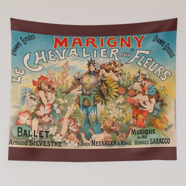 Item preview, Le chevalier aux fleurs - Art Nouveau Theater Poster Illustration for Vintage Decor Collectors designed and sold by RickE.