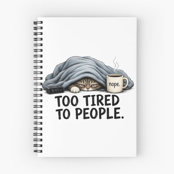 Item preview, Too Tired to People – Funny Introvert Cat Design designed and sold by Silaris Designs.