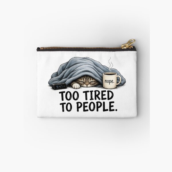 Item preview, Too Tired to People – Funny Introvert Cat Design designed and sold by Silaris Designs.
