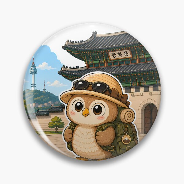 Artikelvorschau, Wandering Owl Seoul — Gwanghwamun Gate Gyeongbokgung Anime Sticker entworfen und verkauft von Symbol Universe.