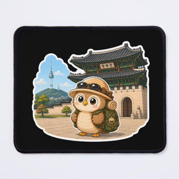 Item preview, Wandering Owl Seoul — Gwanghwamun Gate Gyeongbokgung Anime Sticker designed and sold by Symbol Universe.