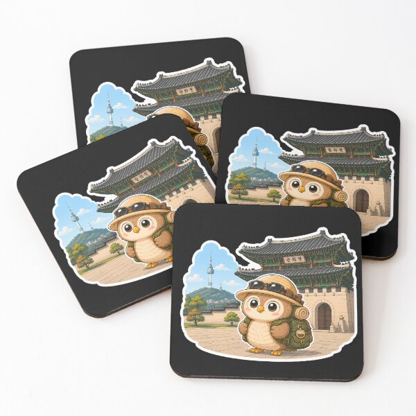 Item preview, Wandering Owl Seoul — Gwanghwamun Gate Gyeongbokgung Anime Sticker designed and sold by Symbol Universe.