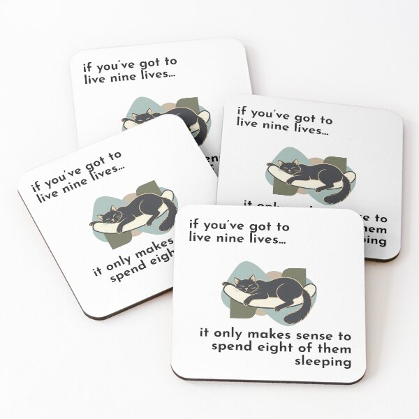 Item preview, Nine Lives Funny Lazy Cat designed and sold by Horningamere.
