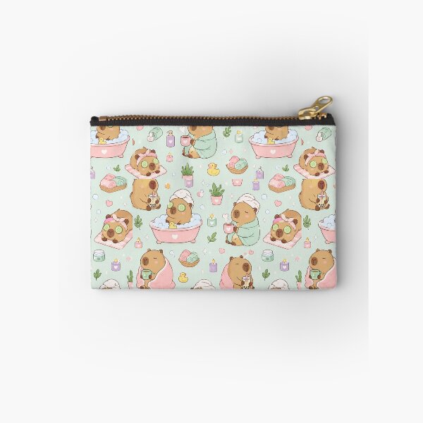 Item preview, Cozy Capybara Spa Day Kawaii Pattern designed and sold by Soft Berry Studio.