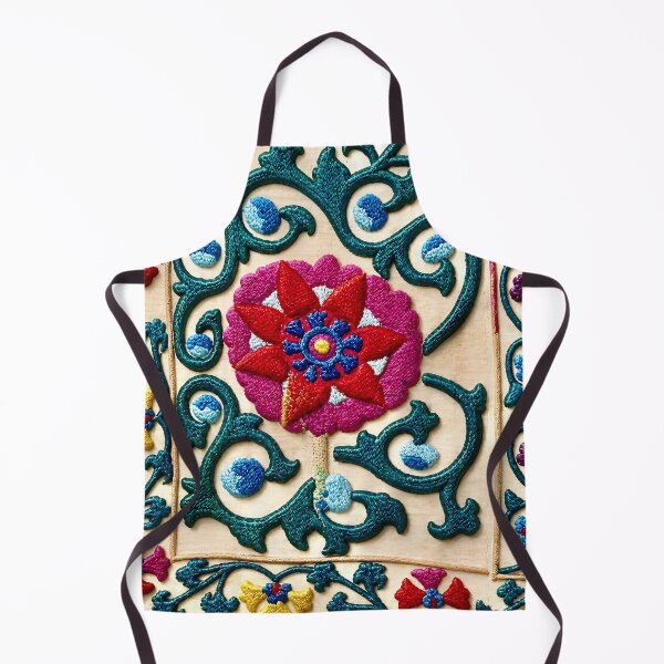 Item preview, Shakhrisyabz Suzani Uzbekistan Floral Embroidery designed and sold by Vicky Brago-Mitchell®.