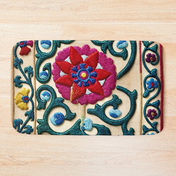 Item preview, Shakhrisyabz Suzani Uzbekistan Floral Embroidery designed and sold by Vicky Brago-Mitchell®.
