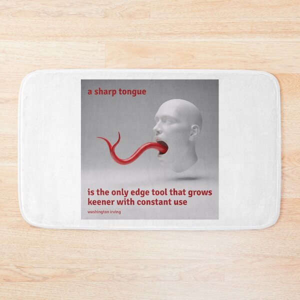 Item preview, A Sharp Tongue: Human Head, Snake's Tongue, and Washington Irving Funny Quote designed and sold by Horningamere.