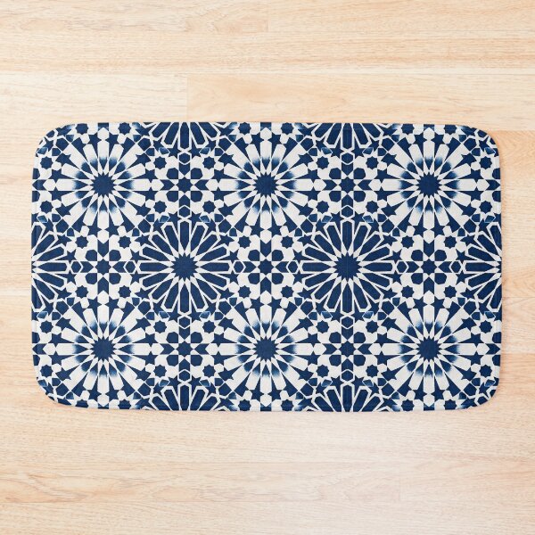 Item preview, Blue and White Moroccan Geometric Tile designed and sold by arteresting-art.