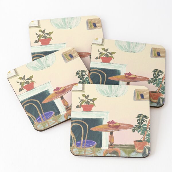 Item preview, Cozy Retro Living Room - Mid Century Modern Gouache Art designed and sold by samahl_l.