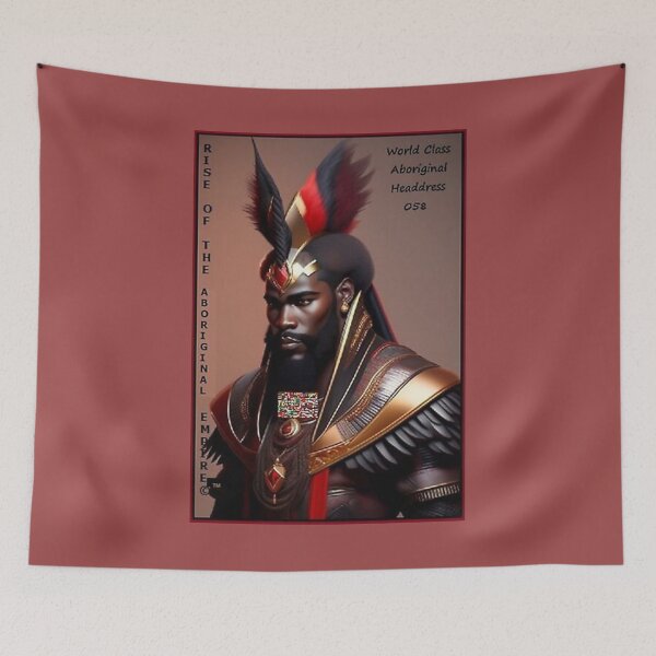 Item preview, Mu’ur (UM) Empire™ al-Benhadiel©™ World Class Aboriginal Headdress 058, cherry background designed and sold by HardyKnitDesign.