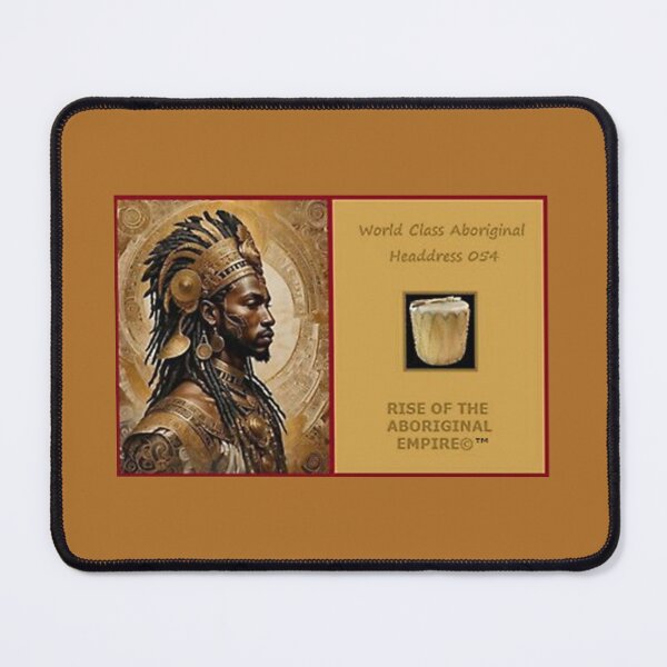 Item preview, Mu’ur (UM) Empire™ al-Benhadiel©™, World Class Aboriginal Headdress 054, dark mustard background designed and sold by HardyKnitDesign.