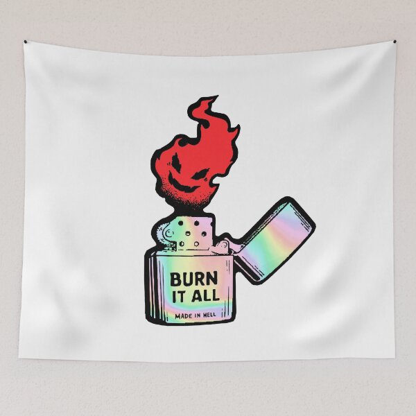 Item preview, Hell Fire Burn It All Vaporwave Colorful Aesthetic  designed and sold by ShurikenStar.