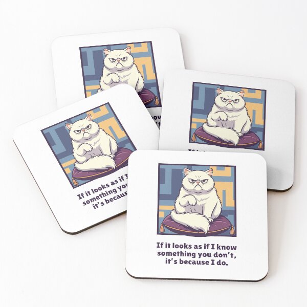 Item preview, I Know Something You Don't Funny Cat designed and sold by Horningamere.
