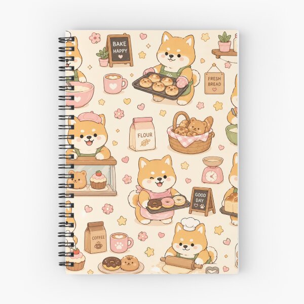 Item preview, Shiba Inu Bakery Morning Kawaii Pattern designed and sold by Soft Berry Studio.