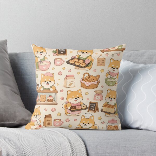Item preview, Shiba Inu Bakery Morning Kawaii Pattern designed and sold by Soft Berry Studio.
