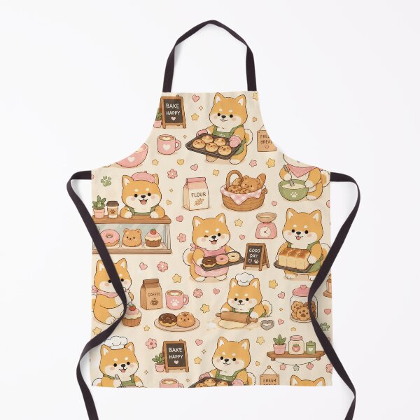 Item preview, Shiba Inu Bakery Morning Kawaii Pattern designed and sold by Soft Berry Studio.