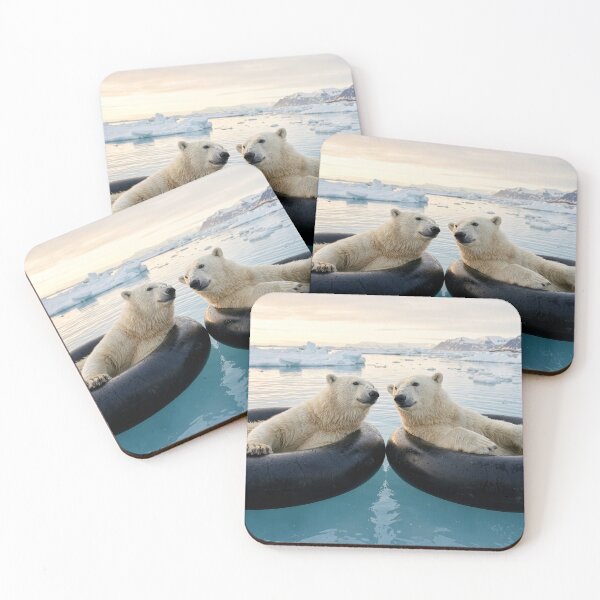 Item preview, Polar Bear Friends Float in Inner Tubes  designed and sold by Tridentulus.