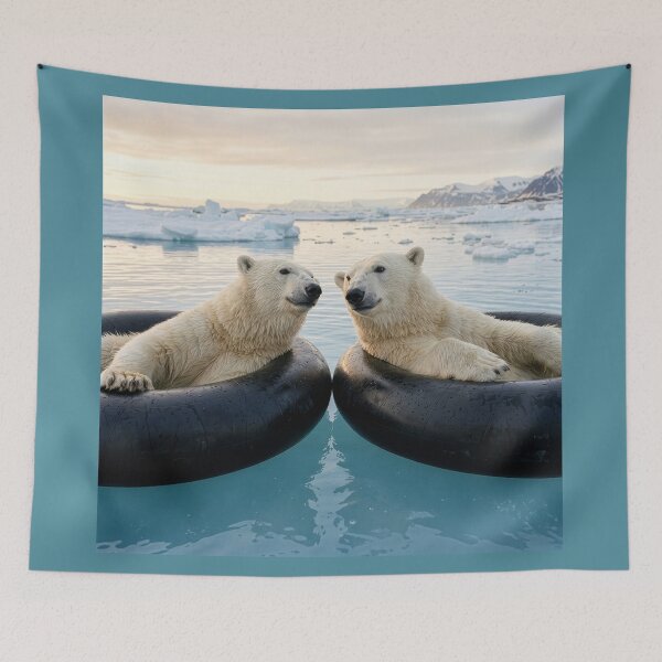 Item preview, Polar Bear Friends Float in Inner Tubes  designed and sold by Tridentulus.