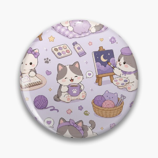 Item preview, Cozy Cat Collection Kawaii Pattern designed and sold by Soft Berry Studio.