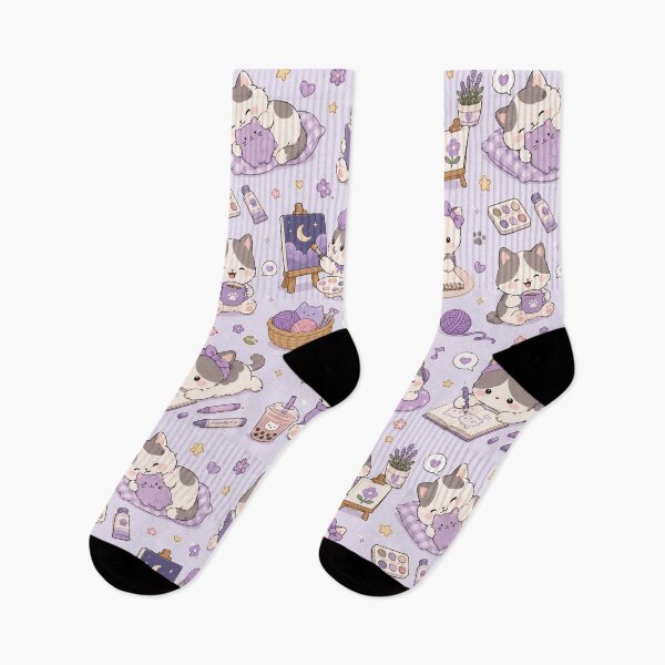 Item preview, Cozy Cat Collection Kawaii Pattern designed and sold by Soft Berry Studio.