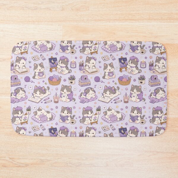 Item preview, Cozy Cat Collection Kawaii Pattern designed and sold by Soft Berry Studio.