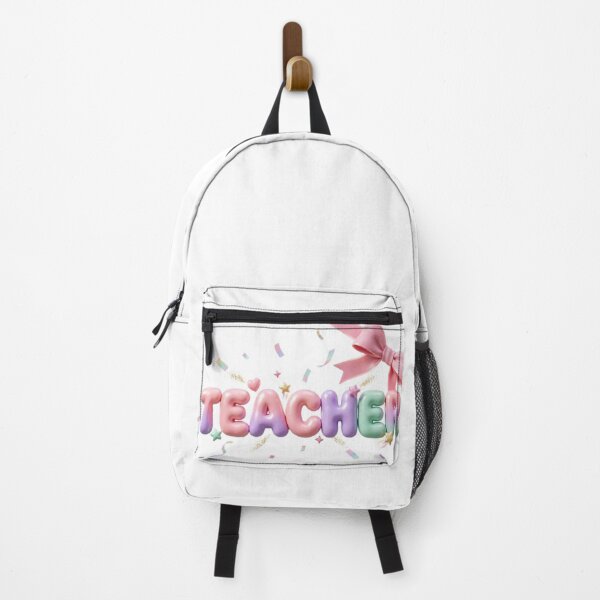 Item preview, **Coquette Teacher - Pink Bow Aesthetic with Pastel Bubble Letters and Glitter** designed and sold by Petringo.