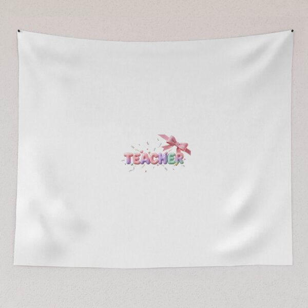 Item preview, **Coquette Teacher - Pink Bow Aesthetic with Pastel Bubble Letters and Glitter** designed and sold by Petringo.