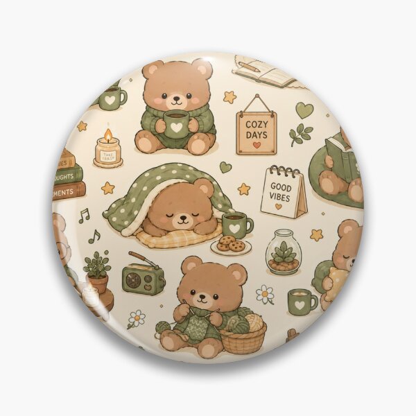 Item preview, Cozy Bear Collection Kawaii Pattern designed and sold by Soft Berry Studio.
