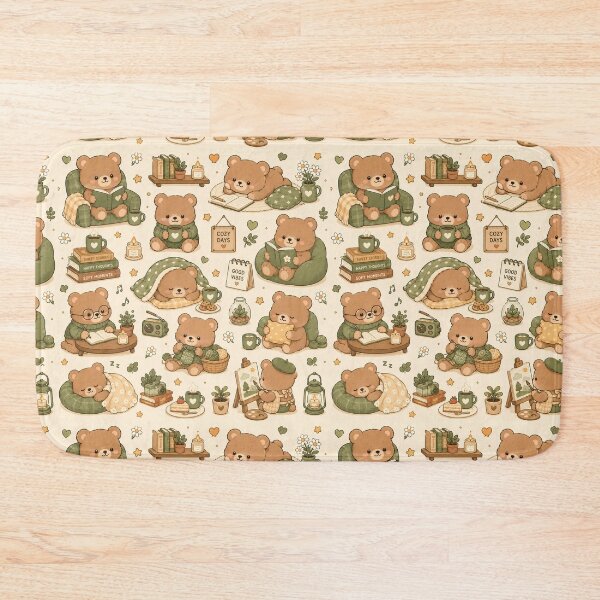 Item preview, Cozy Bear Collection Kawaii Pattern designed and sold by Soft Berry Studio.