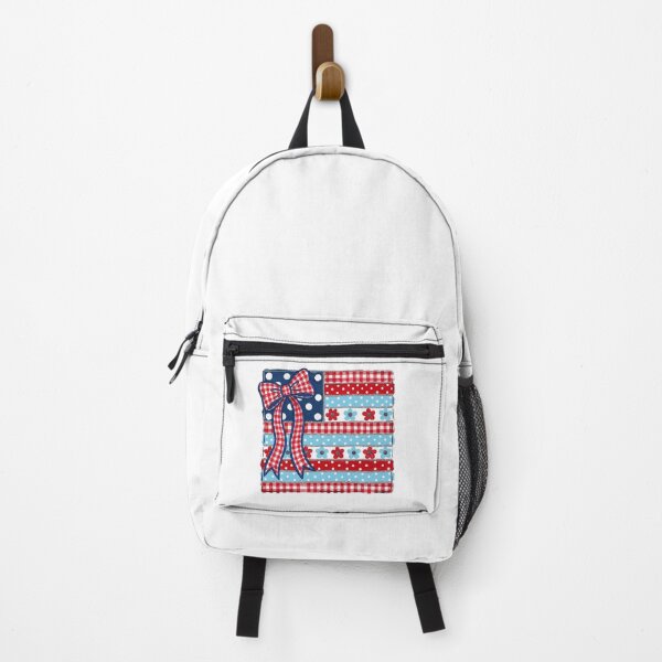Item preview, Patriotic Bow – Red White and Blue Gingham Floral American Flag designed and sold by Paper Drip.