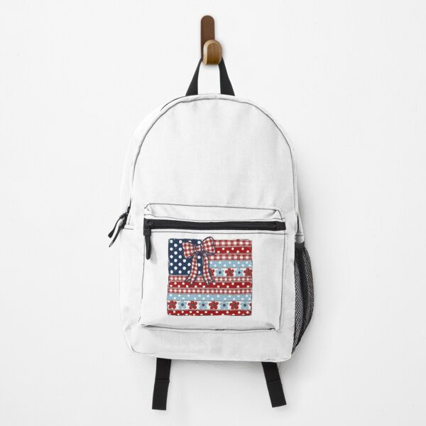 Item preview, Patriotic Bow – Red White and Blue Gingham Floral American Flag designed and sold by Paper Drip.