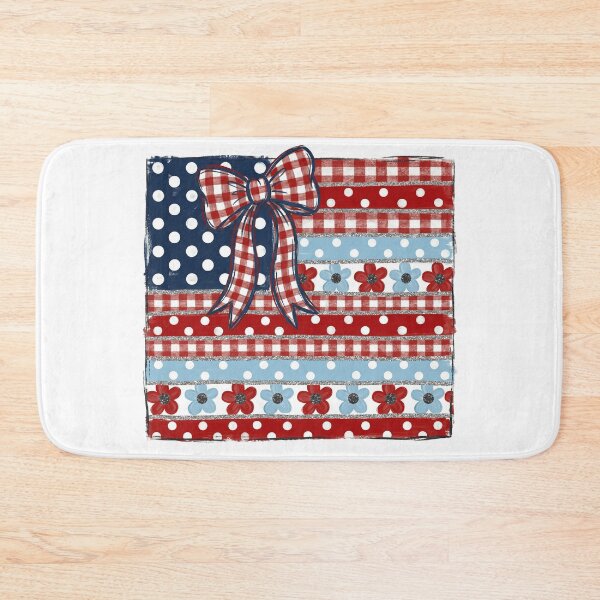 Item preview, Patriotic Bow – Red White and Blue Gingham Floral American Flag designed and sold by Paper Drip.