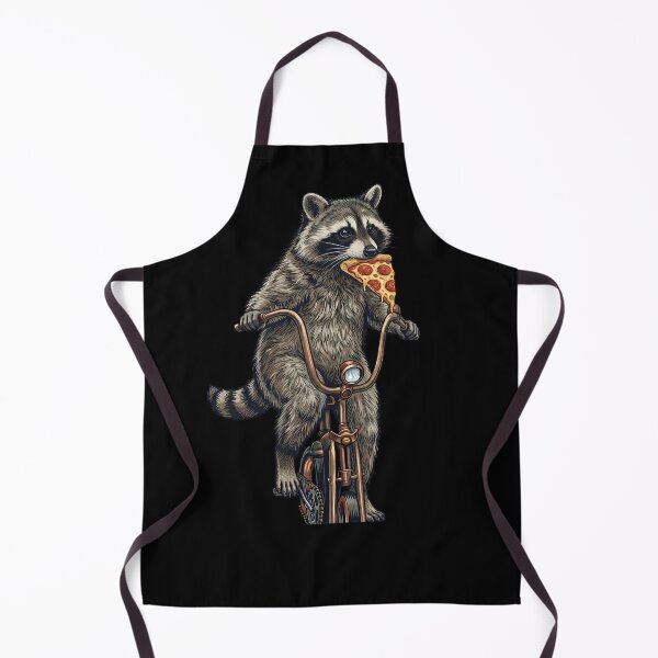 Item preview, Raccoon Riding Bicycle Eating Pizza designed and sold by TeeARTHY.