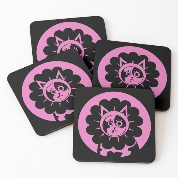 Item preview, Pink & Black Flower Cat Digital Painting designed and sold by junifeather.