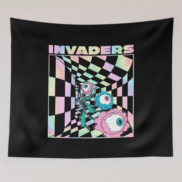 Item preview, Invaders Vaporwave Aesthetic Holographic  designed and sold by ShurikenStar.