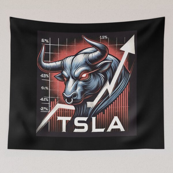 Item preview, Tesla Stock Investor EV Market Bull Run Trading Design designed and sold by TEEJAMBOREE.