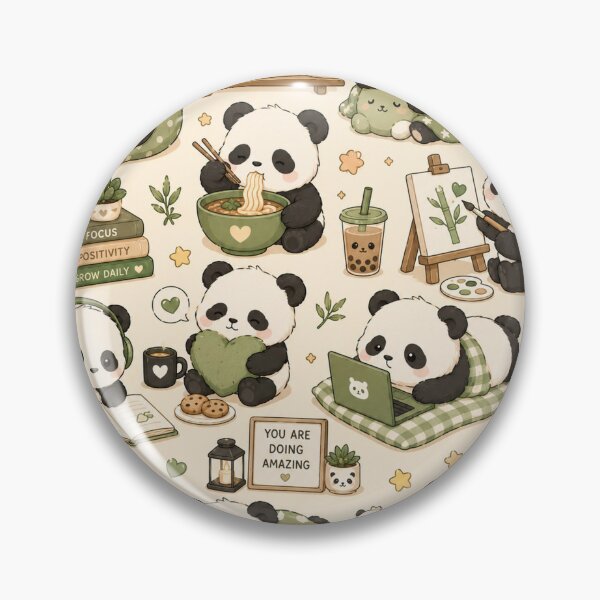 Item preview, Cozy Panda Collection Kawaii Pattern designed and sold by Soft Berry Studio.