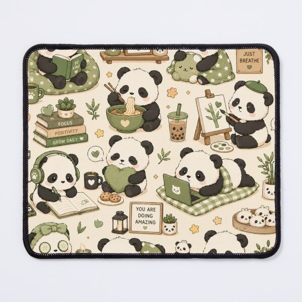Item preview, Cozy Panda Collection Kawaii Pattern designed and sold by Soft Berry Studio.