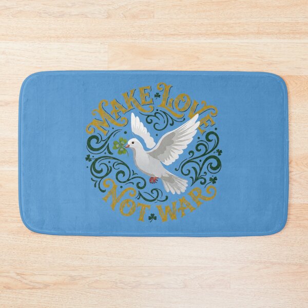 Item preview, "Make Love Not War - Peace Dove with Floral Typography" designed and sold by GoGreenlove.