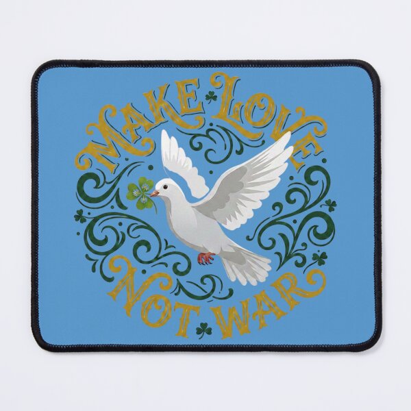 Item preview, "Make Love Not War - Peace Dove with Floral Typography" designed and sold by GoGreenlove.
