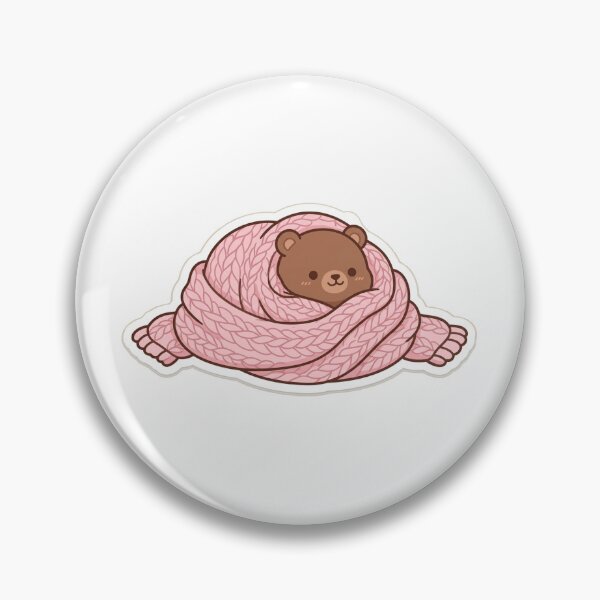 Item preview, Cute Chubby Bear in Pink Cozy Scarf designed and sold by Mei Mellow.