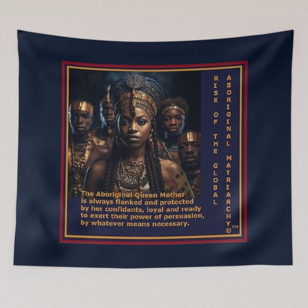 Artikelvorschau, Mu’ur (UM) Empire™ al-Benhadiel©™, Rise of the Global Aboriginal Matriarchy 008, blauer Hintergrund entworfen und verkauft von HardyKnitDesign.