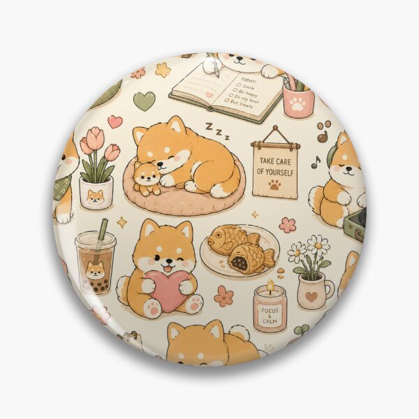 Item preview, Cozy Shiba Collection Kawaii Pattern designed and sold by Soft Berry Studio.