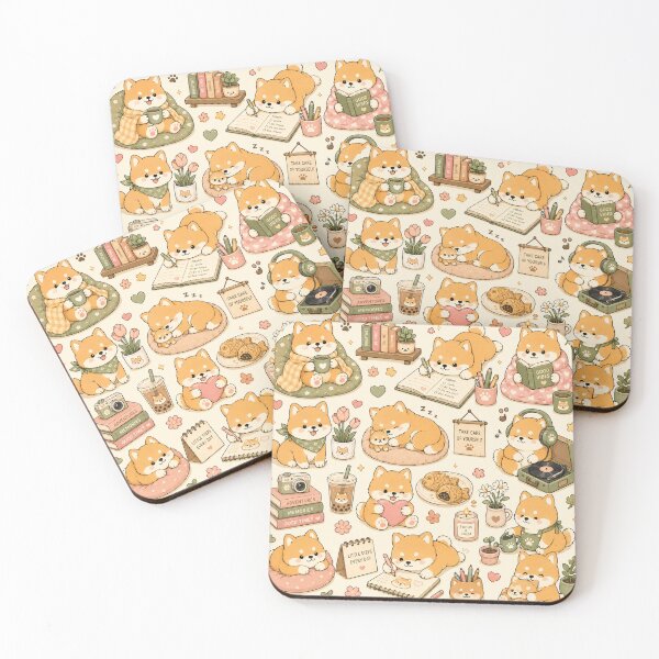 Item preview, Cozy Shiba Collection Kawaii Pattern designed and sold by Soft Berry Studio.