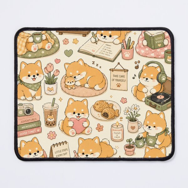 Item preview, Cozy Shiba Collection Kawaii Pattern designed and sold by Soft Berry Studio.