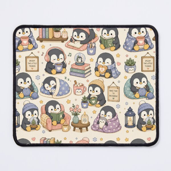 Item preview, Cozy Penguin Collection Kawaii Pattern designed and sold by Soft Berry Studio.