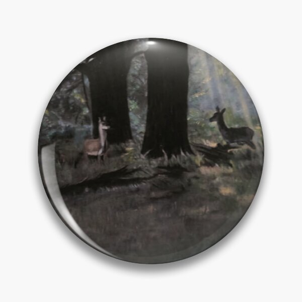 Item preview, Sunlit Deer in Dark Forest - Fine Art Oil Painting designed and sold by samahl_l.