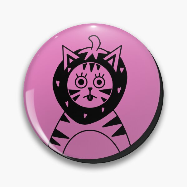 Item preview, Pink & Black Strawberry Cat Digital Painting designed and sold by junifeather.