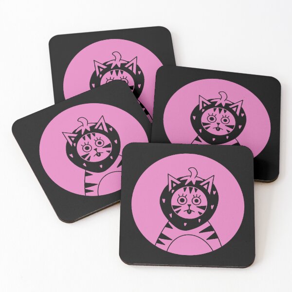 Item preview, Pink & Black Strawberry Cat Digital Painting designed and sold by junifeather.