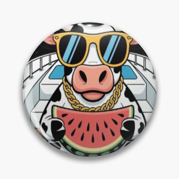 Item preview, Rich Captain Cow Eating Watermelon on Yacht designed and sold by DailySparks.
